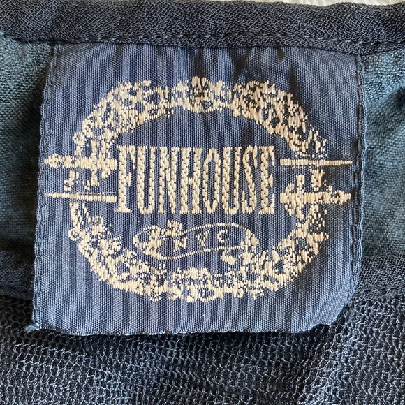 Funhouse NYC Black Lace Layered Sheer Blouse One Size - Picture 11 of 16